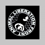 Animal Liberation Front čierna mikina s kapucou stiahnutelnou šnúrkami a klokankovým vreckom vpredu 